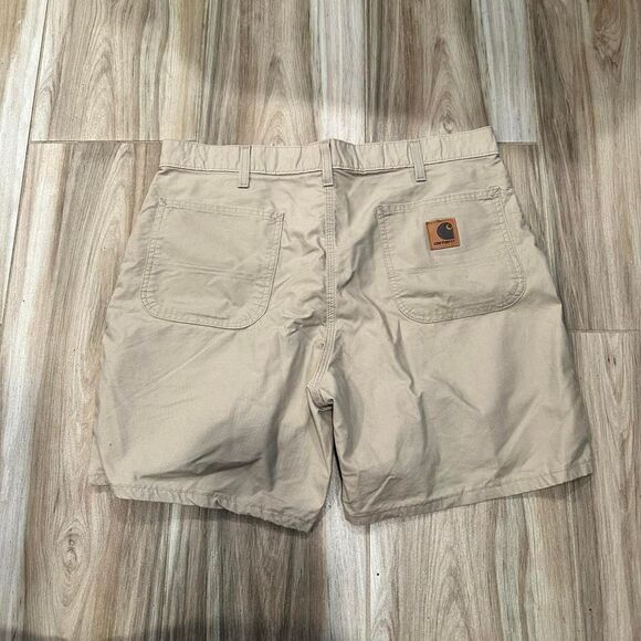 Vintage Carhartt Men's Tan and Cream Jorts - Picture 1 of 5
